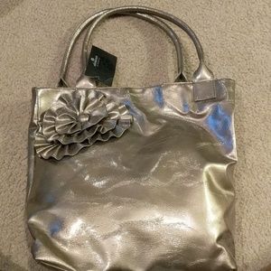 Metallic gold hand bag